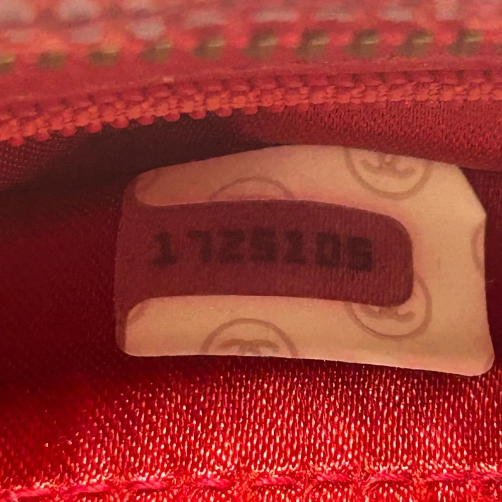 CHANEL Vintage Red Lizard Skin Hexagon Gold Chain Shoulder Bag